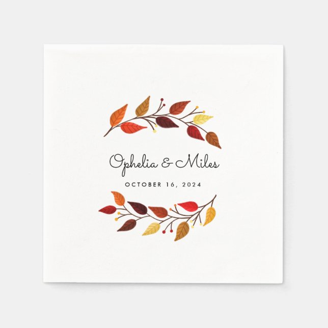 Autumn Branches Wedding  Napkin (Front)