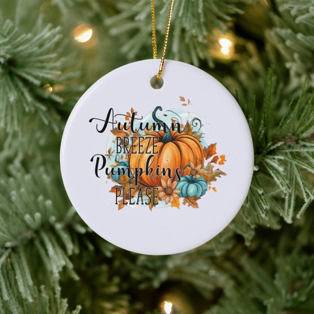 Autumn Breeze, Pumpkins Please – Cosy Fall Vibes Ceramic Tree Decoration (Tree)