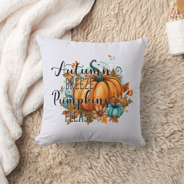 Autumn Breeze, Pumpkins Please – Cosy Fall Vibes Cushion (Blanket)