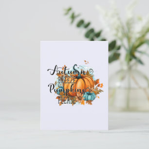 Autumn Breeze, Pumpkins Please – Cosy Fall Vibes Postcard