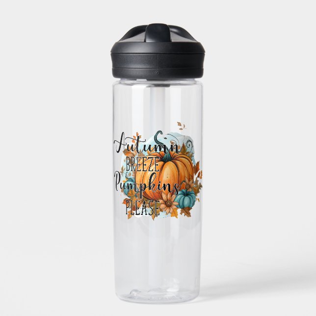 Autumn Breeze, Pumpkins Please – Cosy Fall Vibes Water Bottle (Front)