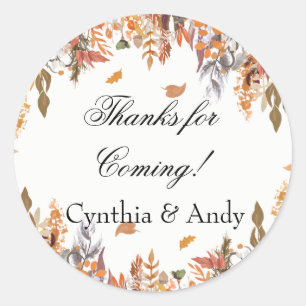 Autumn Bridal Shower Favour Stickers