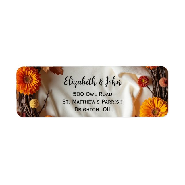 Autumn Bridal Wreath Invitation Magnetic Card (Front)
