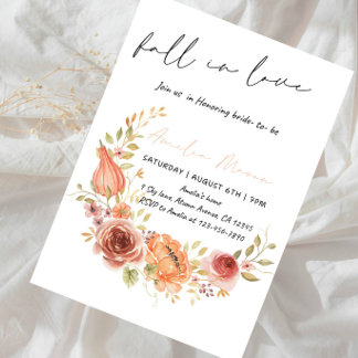 Autumn Bride Shower Party - Fall in Love Bride Invitation