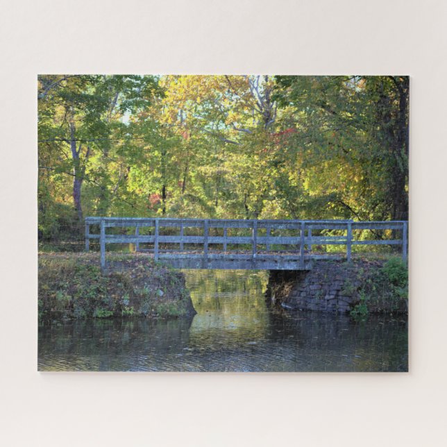 Autumn Bridge Waterscape Puzzle (Horizontal)