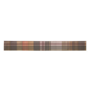 Autumn Brown and Orange Plaid   Satin Ribbon