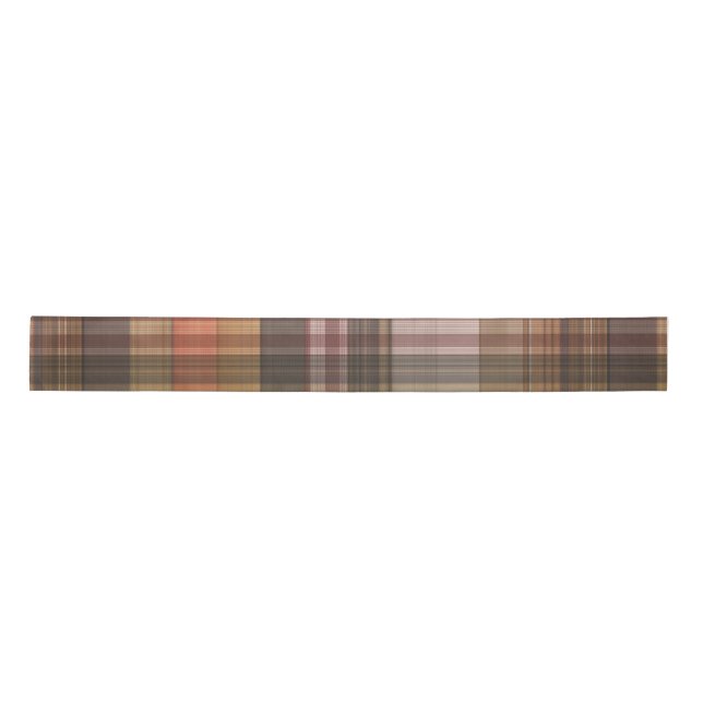 Autumn Brown and Orange Plaid   Satin Ribbon (Front)