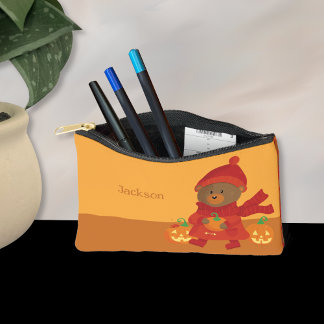 Autumn Brown Bear Kid Pencil Pouch
