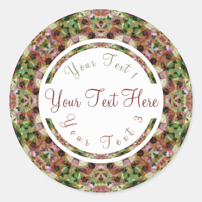 Autumn Brown Fall Green Scrapbook Crafting Craft Classic Round Sticker (Front)