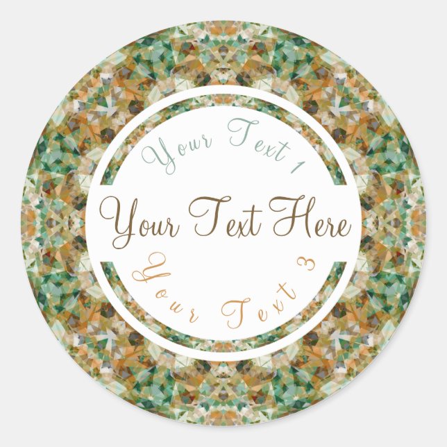Autumn Brown Fall Green Scrapbook Crafting Craft Classic Round Sticker (Front)