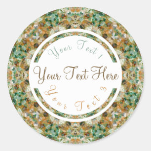 Autumn Brown Fall Green Scrapbook Crafting Craft Classic Round Sticker