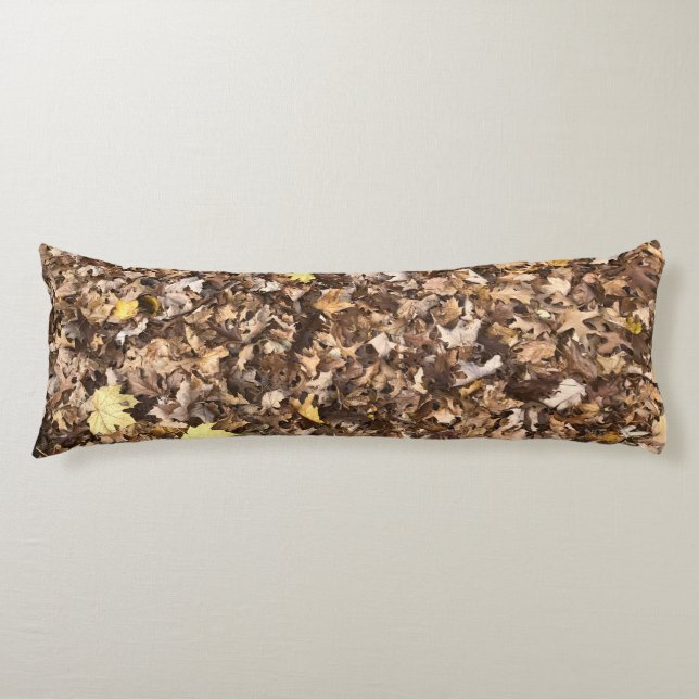 Autumn Brown Leaves body pillow (Front)