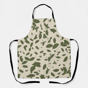 Autumn Brunch Falling Leaves Olive Green Apron