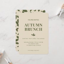 Autumn Brunch | Falling Leaves Olive Green