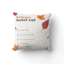 Autumn Bucket List Cotton Pillow - Fall Seasonal 
