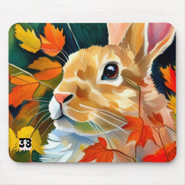 Autumn Bunny Mouse Mat (Front)