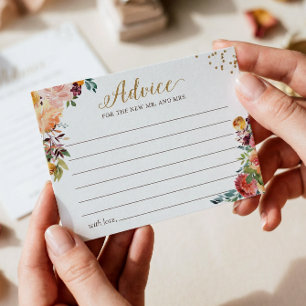 Autumn Burgundy Floral Gold Words of Advice Card