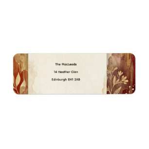 Autumn Burgundy Floral Return Address Label