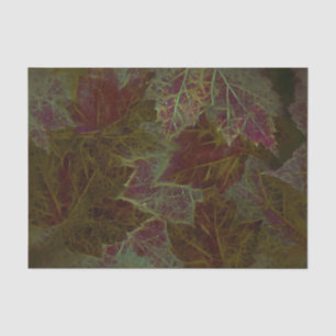 Autumn Burgundy Gold Glowing Dark Maple Leaves Tissue Paper