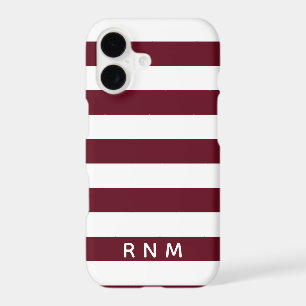 Autumn Burgundy Stripes with Name or Monogram Set