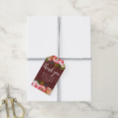 Autumn Burgundy Watercolor Wedding Thank You Gift Tags (With Twine)