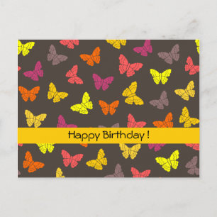 Autumn Butterflies Birthday postcard