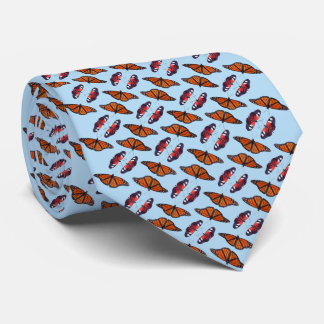 Autumn Butterfly Frenzy Tie (Light Blue)