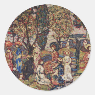 Autumn by Maurice Prendergast, Vintage Fine Art Classic Round Sticker