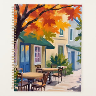 Autumn Cafe Watercolor Fall Foliage Planner