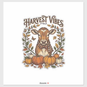 Autumn Calf Shirt Vintage Engraving Harvest Pumpki