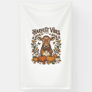 Autumn Calf Shirt Vintage Engraving Harvest Pumpki Banner