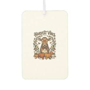 Autumn Calf Shirt Vintage Engraving Harvest Pumpki Car Air Freshener