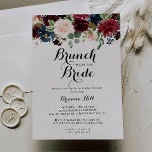 Autumn Calligraphy Brunch with the Bride Shower Invitation