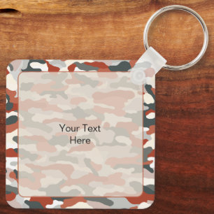 Autumn Camouflage Custom Aluminium Key Ring