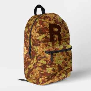 Autumn Camouflage Glitter Orange Hunting Camo Printed Backpack