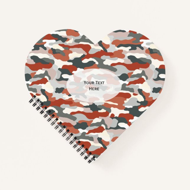 Autumn Camouflage Heart Notebook (Front)