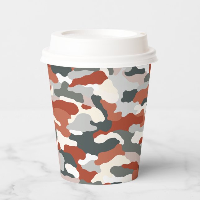 Autumn Camouflage Paper Cups (Front)