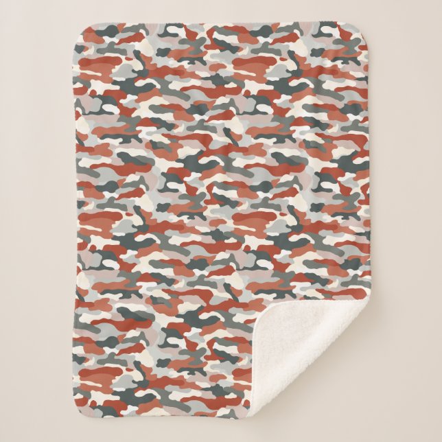 Autumn Camouflage Sherpa Blanket (Front)