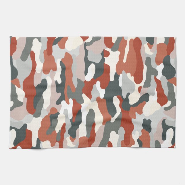 Autumn Camouflage Tea Towel (Horizontal)