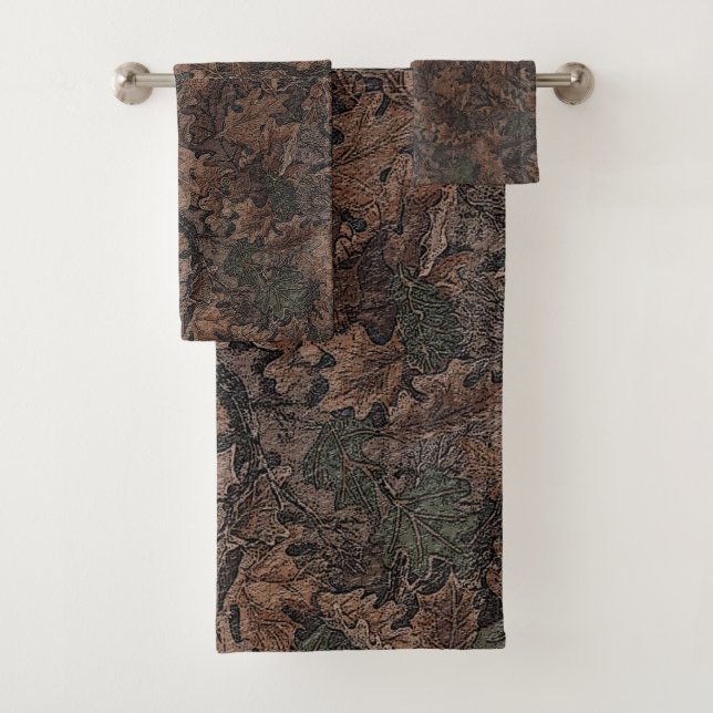 Autumn camouflage throw pillow bath towel set (Insitu)