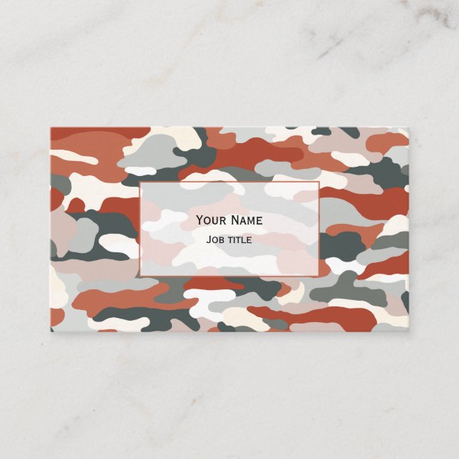 Autumn Camouflage (transparent white) Business Card (Front)