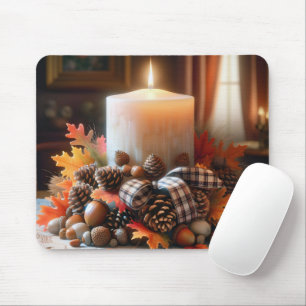 Autumn Candle Centerpiece Mouse Mat