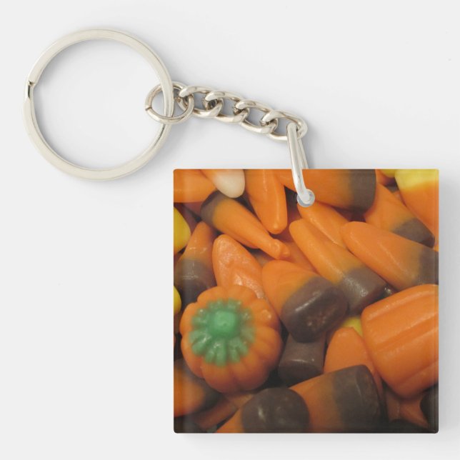 Autumn Candy Corn Acrylic Keychain (Front)