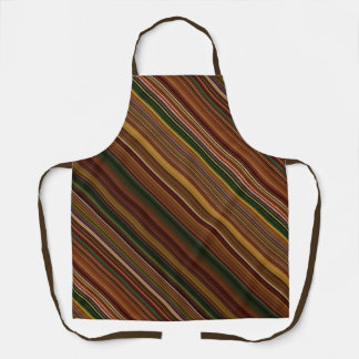 Autumn Canopy Brown and Green Stripe Apron