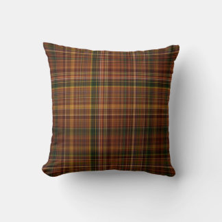 Autumn Canopy Brown, Rust Red, and Green Plaid Cushion