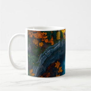Autumn Canyon Waterfall – Vibrant Fall Forest Land Coffee Mug