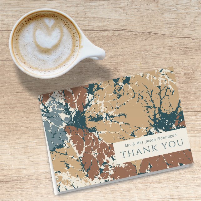 Autumn Caramel Cinnamon Leaves Wedding Thank You Card (Creator Uploaded)