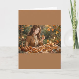 Autumn Caramel Harvest – Golden Dessert Garden Card