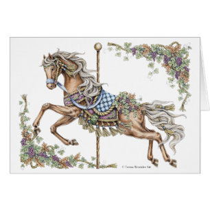 Autumn Carousel Horse Card