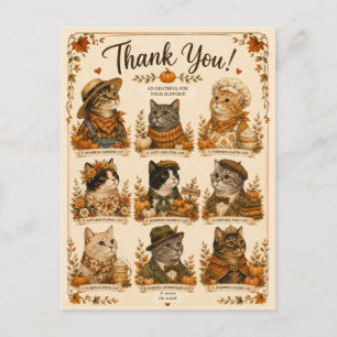 Autumn Cat lover foliage gift him Postcard